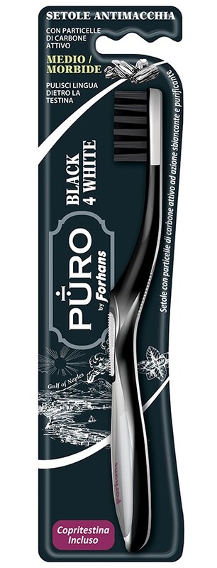 FORHANS SPAZZOLINO BLACK4WHITE SETOLE CARBONE - Farmacia Dott. Pasquale Russo