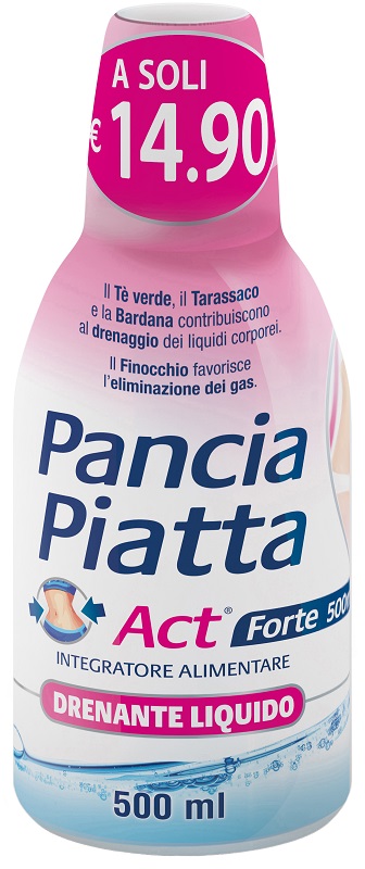 PANCIA PIATTA ACT FORTE DRENANTE LIQUIDO 500 ML - Farmacia Dott. Pasquale Russo