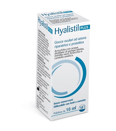 GOCCE OCULARI HYALISTIL PLUS ACIDO IALURONICO 0,4% ACQUA DISTILLATA DI GINKGO BILOBA + MIRTILLO NERO + FINOCCHIO + CENTELLA ASIATICA 10 ML - Farmacia Dott. Pasquale Russo