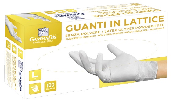 GUANTI LATTICE CON POLVERE MEDIUM 100 PEZZI GAMMADIS - Farmacia Dott. Pasquale Russo
