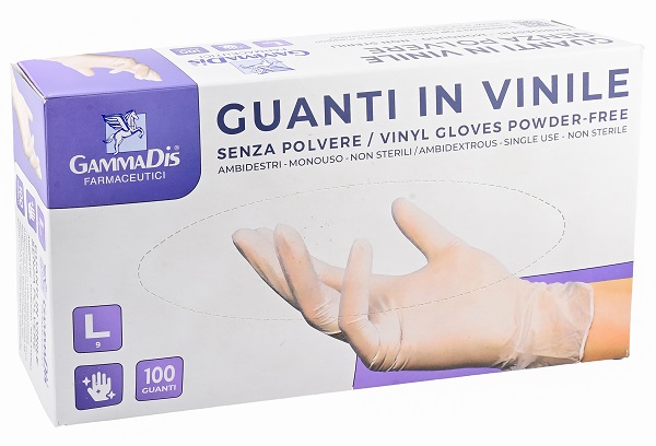 GUANTI VINILE SENZA POLVERE LARGE 100 PEZZI GAMMADIS - Farmacia Dott. Pasquale Russo