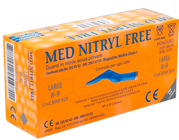 GUANTI NITRILE SENZA POLVERE LARGE 100 PEZZI GAMMADIS - Farmacia Dott. Pasquale Russo