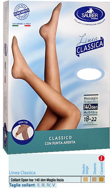 SAUBER COLLANT OPEN TOE MAGLIA LISCIA 140 DEN COLORE NEUTRO BEIGE TAGLIA 3 LINEA CLASSICA - Farmacia Dott. Pasquale Russo