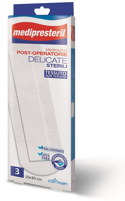 MEDICAZIONE POST OPERATORIA MEDIPRESETERIL DELICATA TNT 10X30CM 3 PEZZI - Farmacia Dott. Pasquale Russo