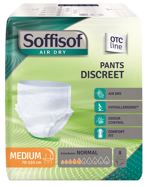 PANNOLONE SOFFISOF AIR DRY PANTS DISCREET MEDIUM 8 PEZZI - Farmacia Dott. Pasquale Russo