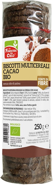 BISCOTTI MULTICEREALI CACAO BIO 250 G - Farmacia Dott. Pasquale Russo