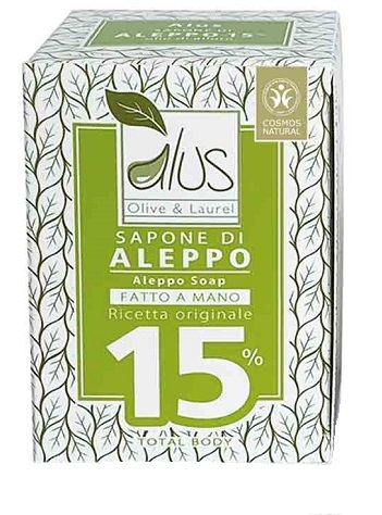 ALUS OLICE & LAUREL SAPONE DI ALEPPO FATTO A MANO 15% 200 G - Farmacia Dott. Pasquale Russo