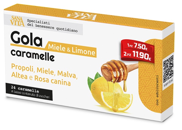 SANAVITA GOLA MIELE & LIMONE 24 CARAMELLE - Farmacia Dott. Pasquale Russo