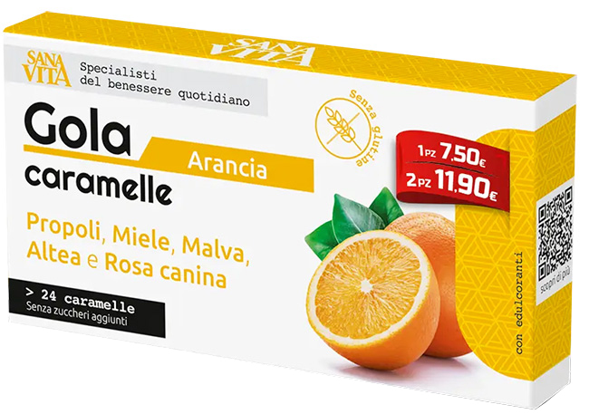 SANAVITA GOLA ARANCIA 24 COMPRESSE - Farmacia Dott. Pasquale Russo