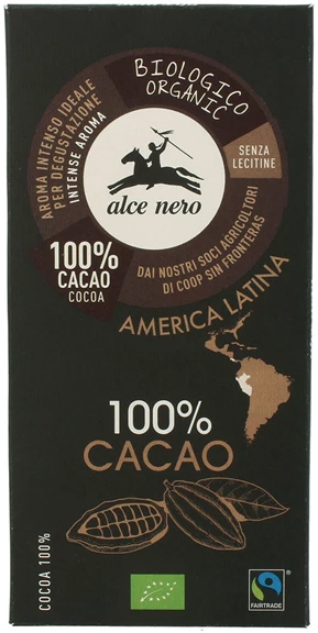 TAVOLETTA CIOCCOLATO EXTRAFONDENTE BIO 100% CACAO 50 G - Farmacia Dott. Pasquale Russo