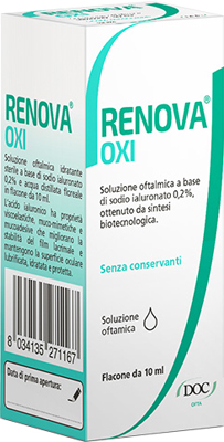 RENOVA OXI COLLIRIO SOLUZIONE OFTALMICA A BASE DI ACIDO IALURONICO 0,2% FLACONE DA 10 ML - Farmacia Dott. Pasquale Russo