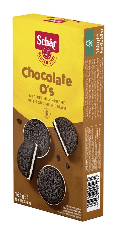 SCHAR CHOCOLATE O'S BISCOTTI AL CACAO CON CREMA AL LATTE 165 G - Farmacia Dott. Pasquale Russo