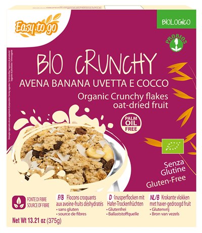 EASY TO GO BIO CRUNCHY AVENA BANANA UVETTA E COCCO 375 G - Farmacia Dott. Pasquale Russo