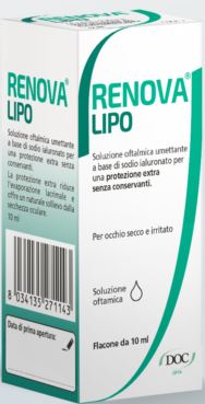 RENOVA COLLIRIO SOSTITUTO LACRIMALE A BASE DI ACIDO IALURONICO 0,4% E LIPIDI FLACONE DA 10 ML SENZA CONSERVANTI - Farmacia Dott. Pasquale Russo