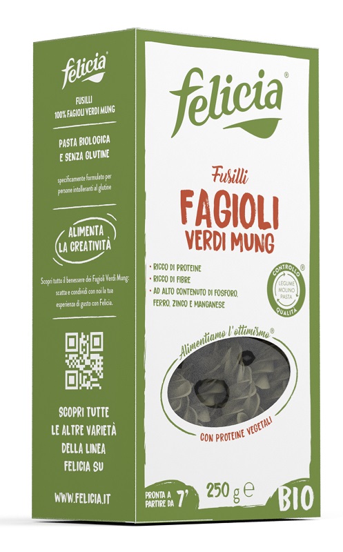 FELICIA BIO FUSILLI FAGIOLI VERDI MUNG 250 G - Farmacia Dott. Pasquale Russo