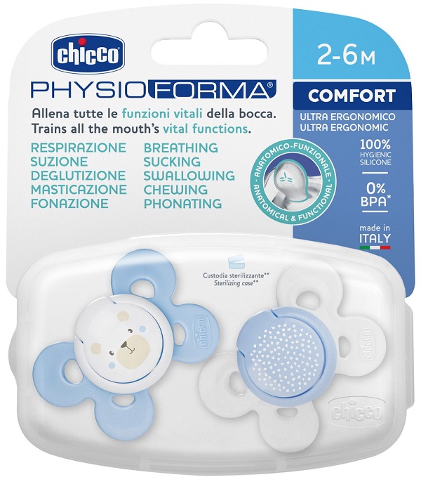 CHICCO SUCCHIETTO COMFORT BOY SILICONE 2-6 MESI 2 PEZZI - Farmacia Dott. Pasquale Russo