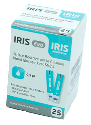 STRISCE MISURAZIONE GLICEMIA IRIS EVO 25 PEZZI - Farmacia Dott. Pasquale Russo