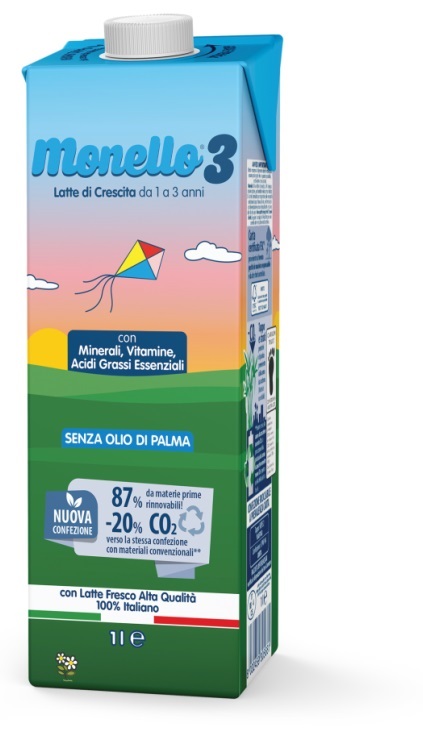 MONELLO 3 FORMULA PER LA CRESCITA A BASE DI LATTE PER BAMBINI DA 1 A 3 ANNI LIQUIDO 1 LITRO - Farmacia Dott. Pasquale Russo