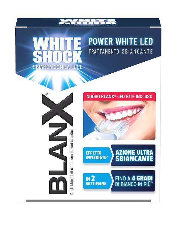 BLANX WHITE SHOCK TRATTAMENTO SBIANCANTE POWER WHITE 30 ML + LED BITE - Farmacia Dott. Pasquale Russo