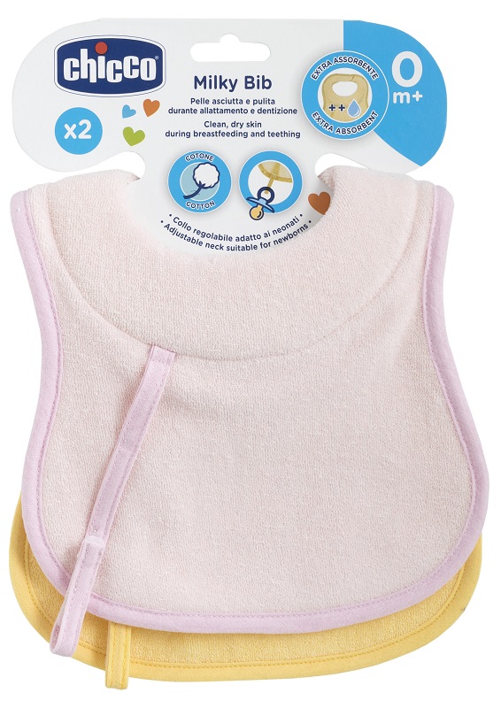 CHICCO BAVAGLINE 0M+ 2PZ ROSA - Farmacia Dott. Pasquale Russo