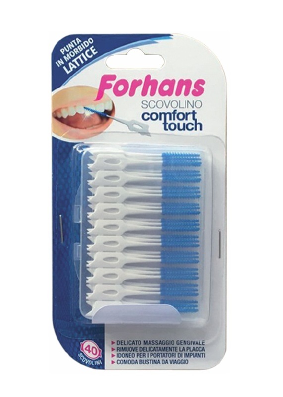FORHANS SCOVOLINO COMFORT TOUCH PUNTA IN LATTICE 40 PEZZI - Farmacia Dott. Pasquale Russo