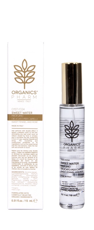 ORGANICS PHARM SWEET WATER PROFUMO DELICATO PER CAPELLI FINOCCHIO E ROSA 15 ML - Farmacia Dott. Pasquale Russo