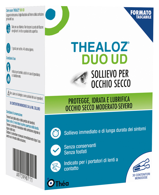 GOCCE OCULARI THEALOZ DUO UD 30 CONTENITORI MONODOSE 0,4 ML - Farmacia Dott. Pasquale Russo