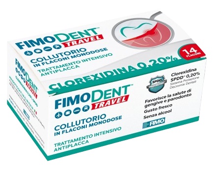 FIMODENT TRAVEL COLLUTORIO CLOREXIDINA SPDD 0,20% 14 FLACONCINI MONODOSE 10 ML - Farmacia Dott. Pasquale Russo