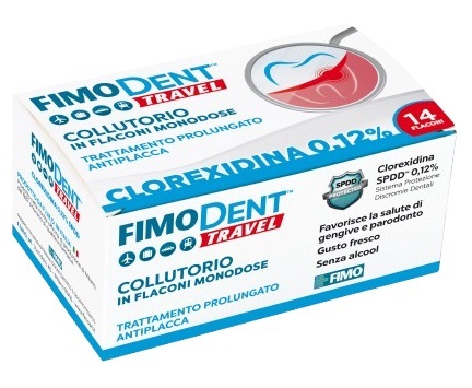 FIMODENT TRAVEL COLLUTORIO CLOREXIDINA SPDD 0,12% 14 FLACONCINI MONODOSE 10 ML - Farmacia Dott. Pasquale Russo