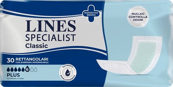 PANNOLONE LINES SPECIALIST CLASSIC RETTANGOLARE CON BARRIERA 30 PEZZI - Farmacia Dott. Pasquale Russo