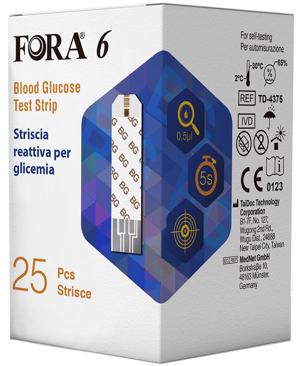 STRISCE MISURAZIONE GLICEMIA FORA 6 CONNECT BOX DA 25 PEZZI - Farmacia Dott. Pasquale Russo