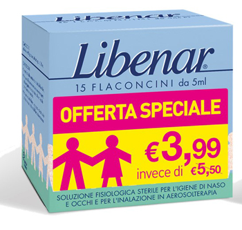 LIBENAR 15 FLACONCINI SOLUZIONE ISOTONICA 5 ML TAGLIO PREZZO - Farmacia Dott. Pasquale Russo