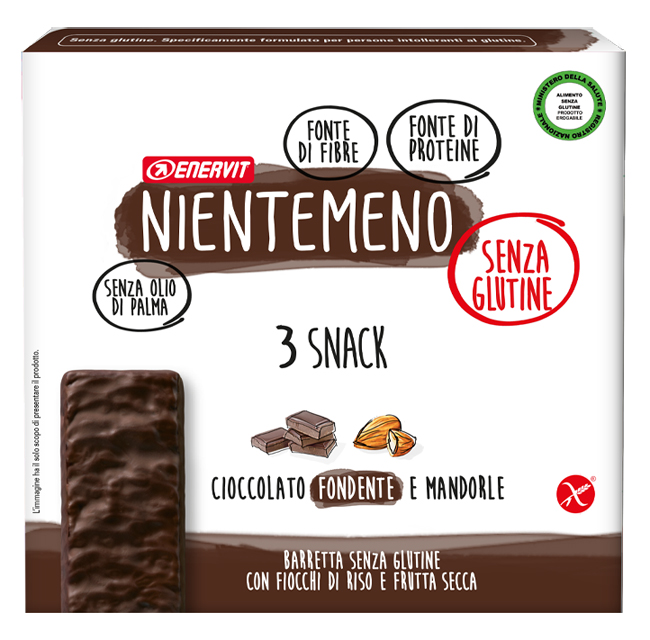 NIENTEMENO BAR FONDENTE MANDORLE 3 X 33 G - Farmacia Dott. Pasquale Russo