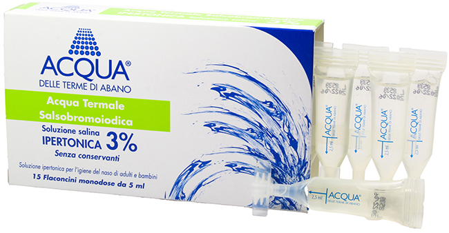 ACQUA DELLE TERME DI ABANO SOLUZIONE IPERTONICA 3% PER LAVAGGIO NASALE - Farmacia Dott. Pasquale Russo