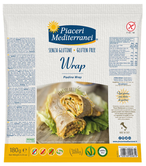 PIACERI MEDITERRANEI PIADINA WRAP 180 G - Farmacia Dott. Pasquale Russo