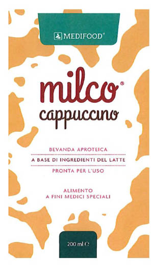 MEDIFOOD MILCO BEVANDA APROTEICA CAPPUCCINO 6 X 200 ML - Farmacia Dott. Pasquale Russo