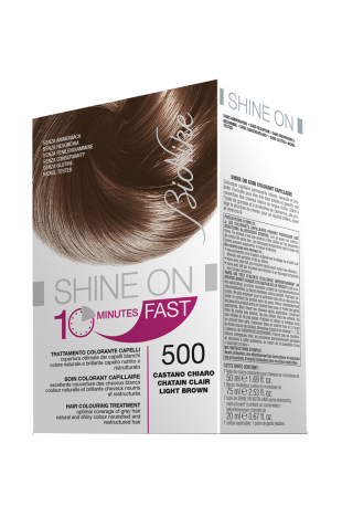 BIONIKE SHINE ON FAST TRATTAMENTO COLORANTE CAPELLI CASTANO CHIARO 500 FLACONE 60 ML + TUBO 60 ML - Farmacia Dott. Pasquale Russo