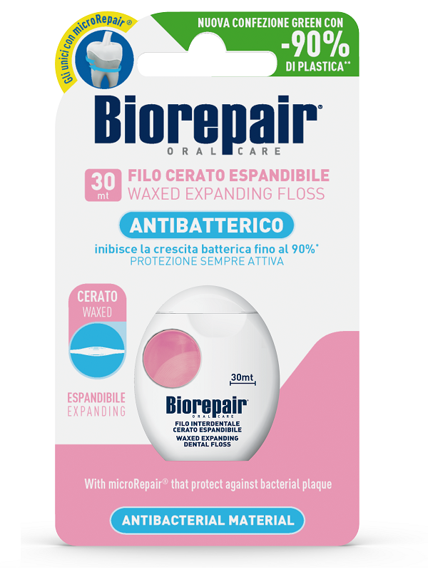 BIOREPAIR ORAL CARE ANTIBATTERICO FILO CERATO ESPANDIBILE GENGIVE DELICATE 25+5 METRI - Farmacia Dott. Pasquale Russo