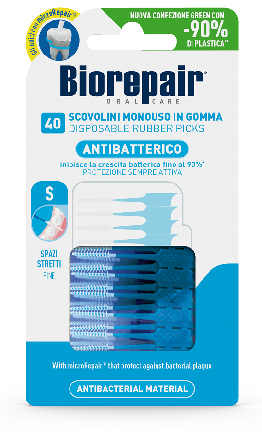 BIOREPAIR ORAL CARE ANTIBATTERICO SCOVOLINI MONOUSO IN GOMMA SPAZI STRETTI 40 PEZZI - Farmacia Dott. Pasquale Russo