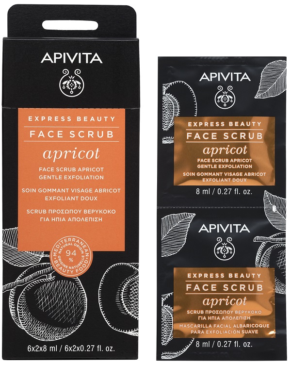 APIVITA EXPRESS BEAUTY FACE SCRUB APRICOT GENTLE EXFOLIATION 2 MASCHERE SCRUB X 8 ML - Farmacia Dott. Pasquale Russo