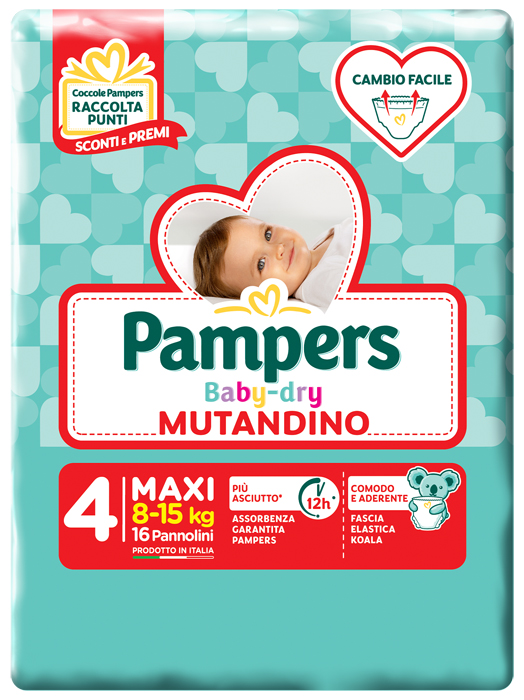 PAMPERS BABY DRY MUTANDINA MAXI 4 SMALL PACK 16 PEZZI - Farmacia Dott. Pasquale Russo