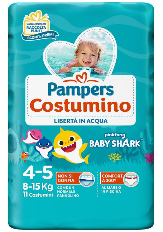 PAMPERS COSTUMINO BABY SHARK CP S 4-5 11 PEZZI - Farmacia Dott. Pasquale Russo