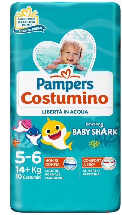 PAMPERS COSTUMINO BABY SHARK CP S 5-6 10 PEZZI - Farmacia Dott. Pasquale Russo
