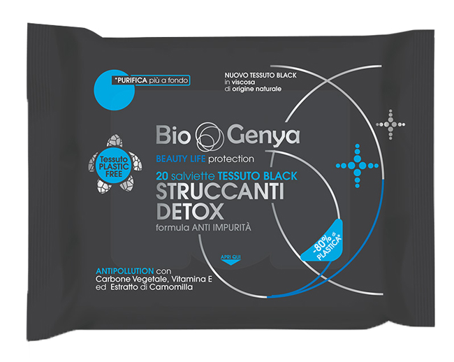 BIOGENYA BEAUTY LIFE PROTECTION 20 SALVIETTE TESSUTO BLACK STRUCCANTI DETOX - Farmacia Dott. Pasquale Russo