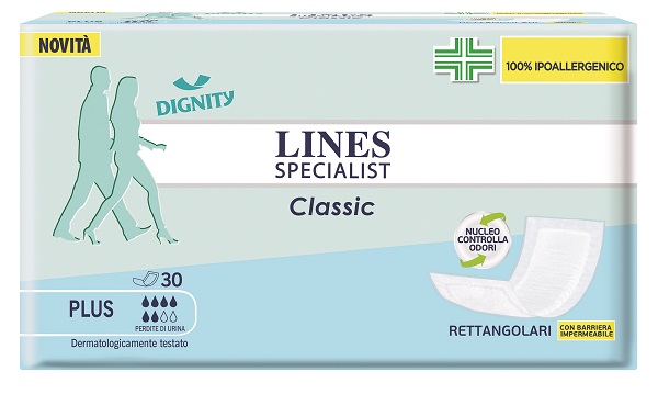 PANNOLONE LINES SPECIALIST CLASSIC RETTANGOLARE CON BARRIERA CONTROL 30 PEZZI - Farmacia Dott. Pasquale Russo