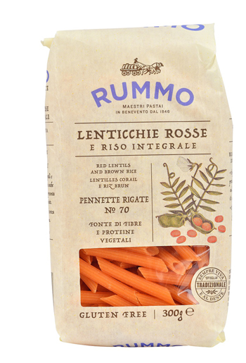 RUMMO PENNETTE RIGATE N 70 LENTICCHIE ROSSE E RISO INTEGRALE 300 G - Farmacia Dott. Pasquale Russo