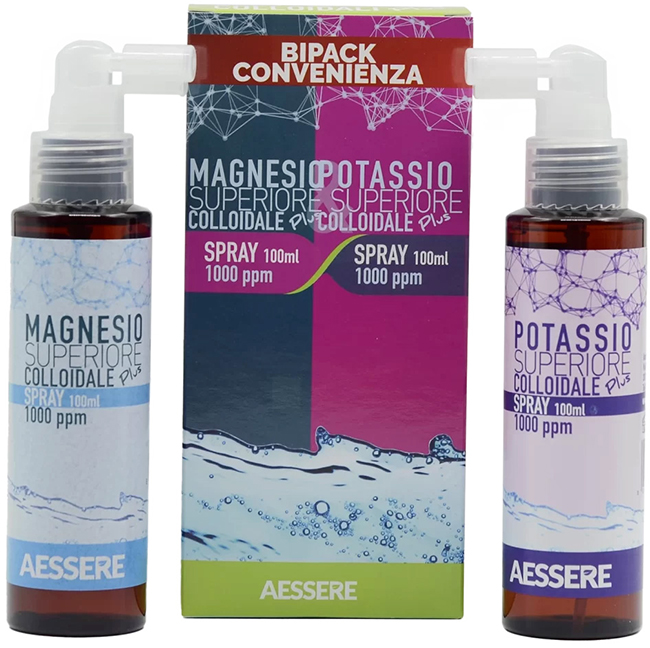 MAGNESIO SUPERIORE COLLOIDALE PLUS SPRAY 1000 PPM 100 ML + POTASSIO COLLOIDALE PLUS 1000PPM SPRAY 100 ML - Farmacia Dott. Pasquale Russo
