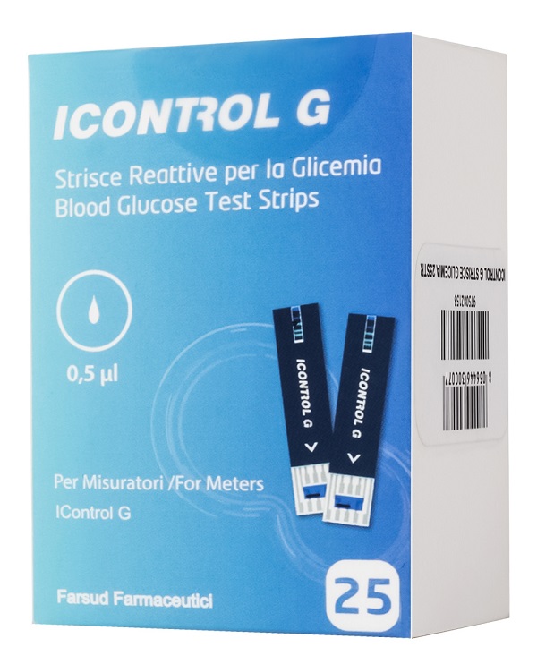 STRISCE MISURAZIONE GLICEMIA ICONTROL G 25 PEZZI - Farmacia Dott. Pasquale Russo