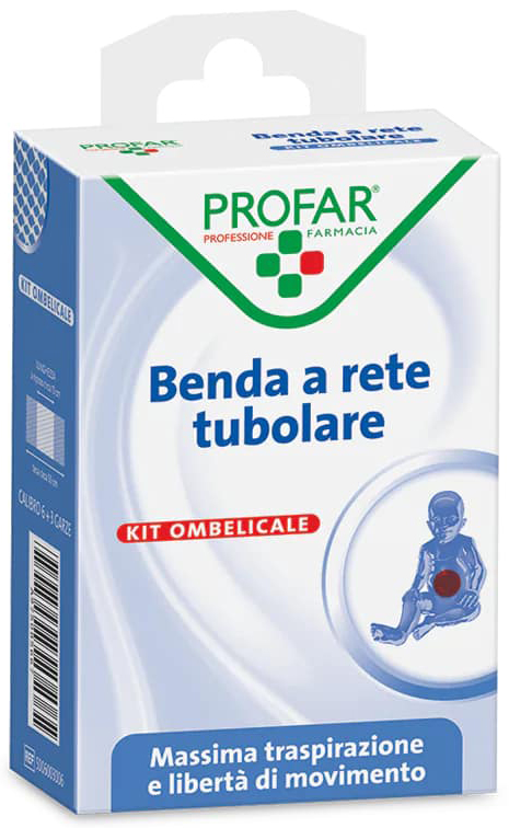BENDA A RETE ELASTICA OMBELICALE 3 M TESI + 3 GARZE CALIBRO 6 PROFAR - Farmacia Dott. Pasquale Russo