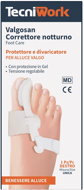 CORRETTORE NOTTURNO PER ALLUCE VALGO DESTRO MISURA UNICA VALGOSAN 1 PEZZO - Farmacia Dott. Pasquale Russo